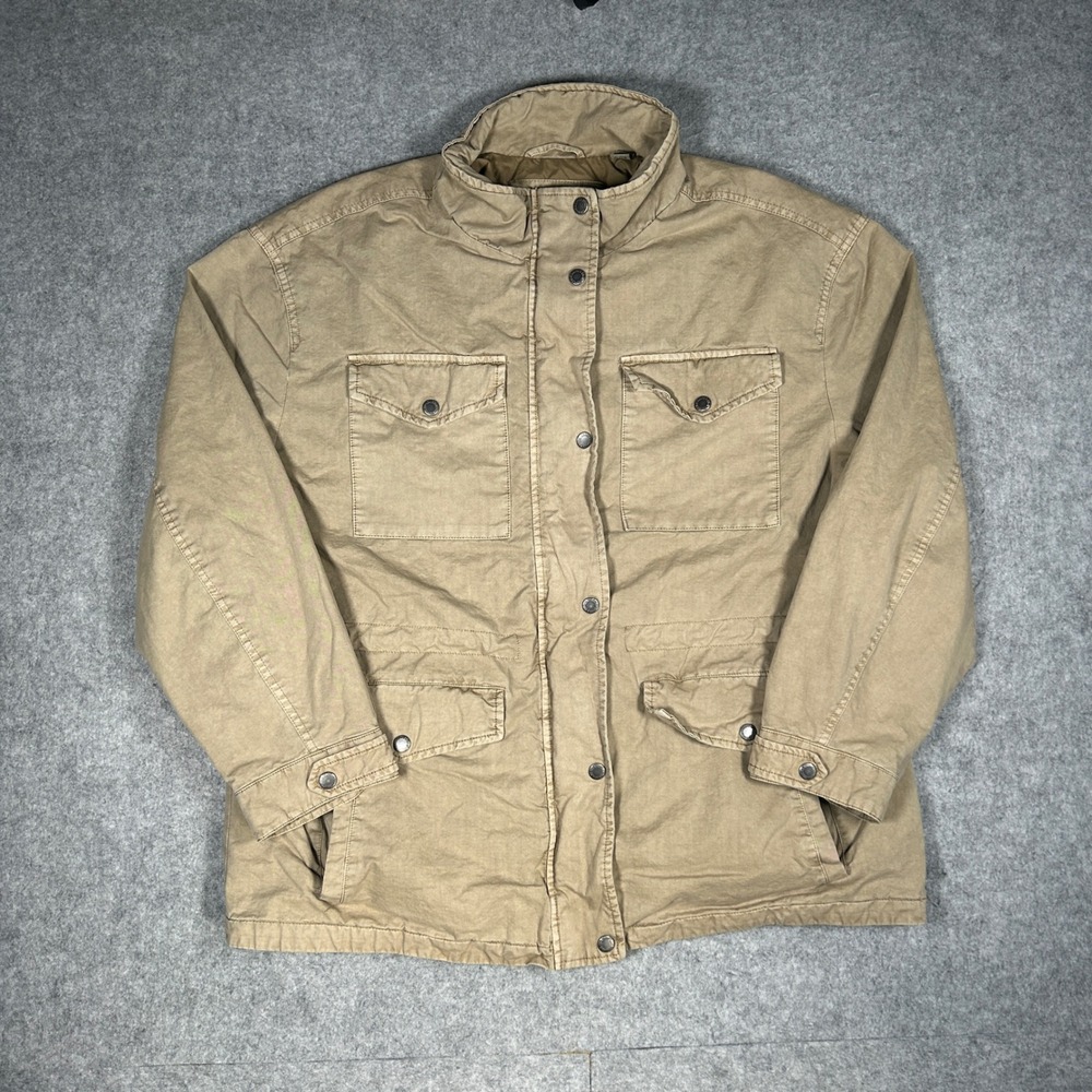 Levi Strauss & Co Jacket Mens XL Tan Field Utility Coat Military Canvas Workwear